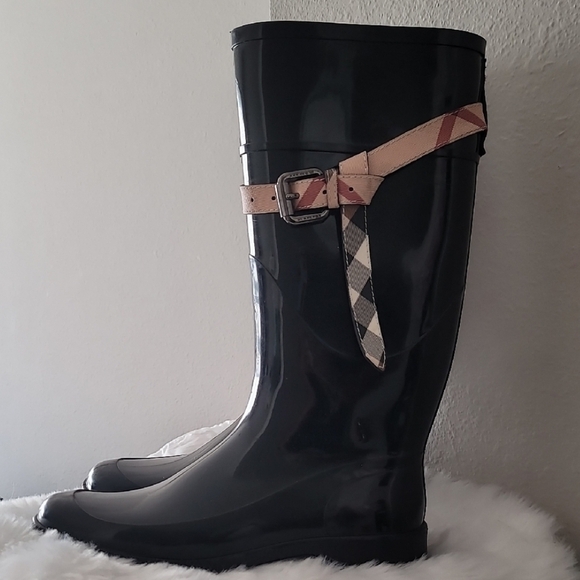 🖤🤎Burberry Kenyon Nova Belt Rain Boots Sz11 / 41🤎🖤 - Picture 3 of 10